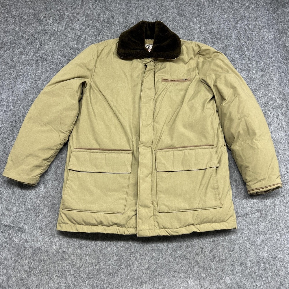 VINTAGE Walls Blizzard-Pruf Coat Mens‎ 42R Khaki Down Insulated Made USA 90s